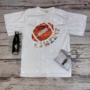 "Game Day" Football Sequin T-Shirt Dress