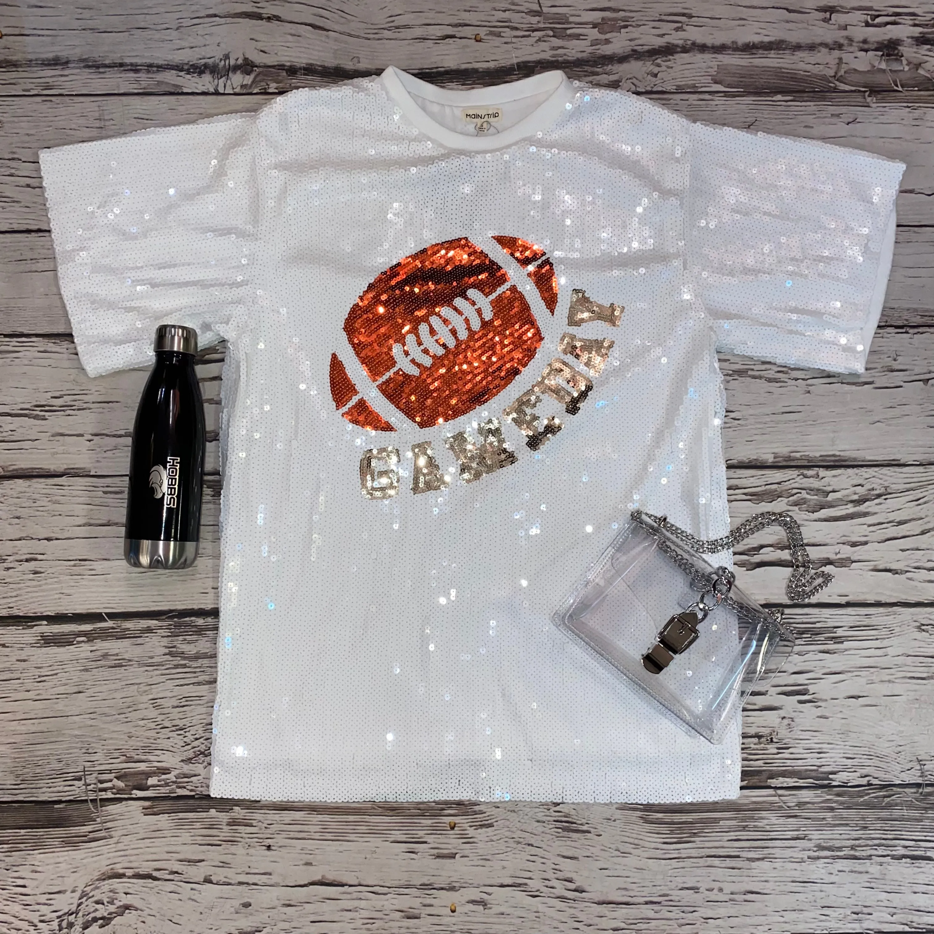 "Game Day" Football Sequin T-Shirt Dress