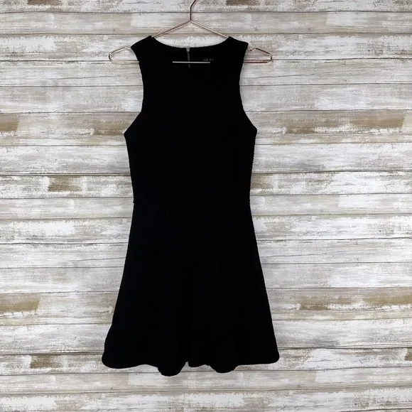 RAG &amp; Bone Geneva Knit Dress Size Medium Black Textured Fit and Flare Sleeveless