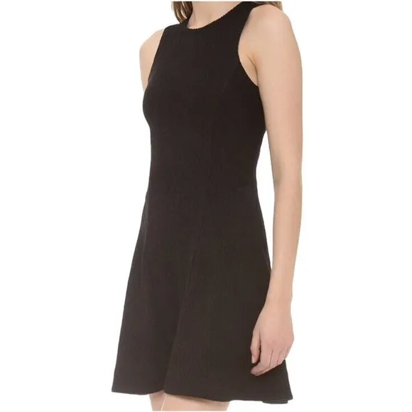 RAG &amp; Bone Geneva Knit Dress Size Medium Black Textured Fit and Flare Sleeveless