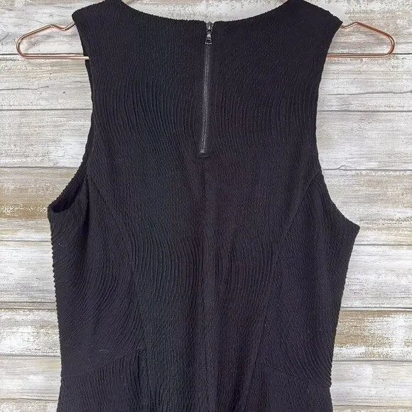 RAG &amp; Bone Geneva Knit Dress Size Medium Black Textured Fit and Flare Sleeveless