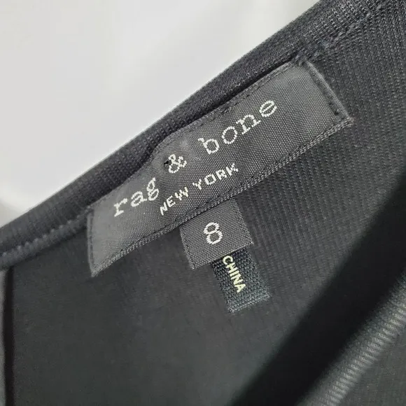 Rag and Bone women 8 Black Fit Flare Cut out Back Sleeveless Cocktail Dress