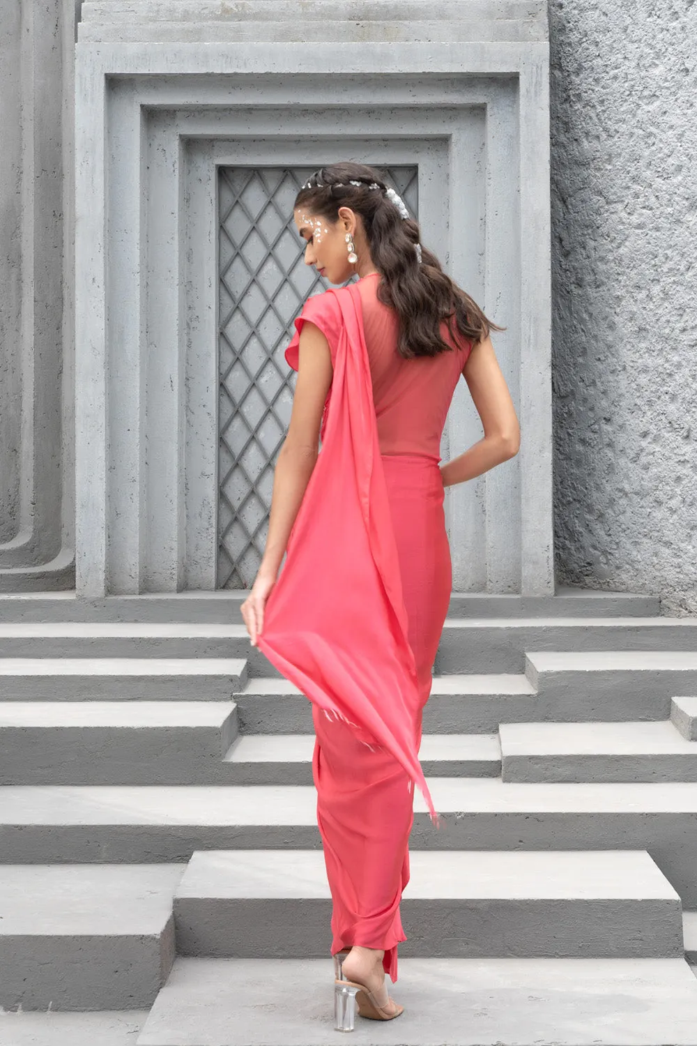 Raspberry Embroidered Gown