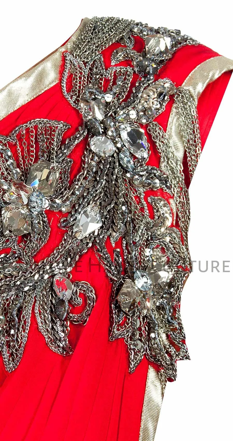 Red Color Designer Saree Gown Online