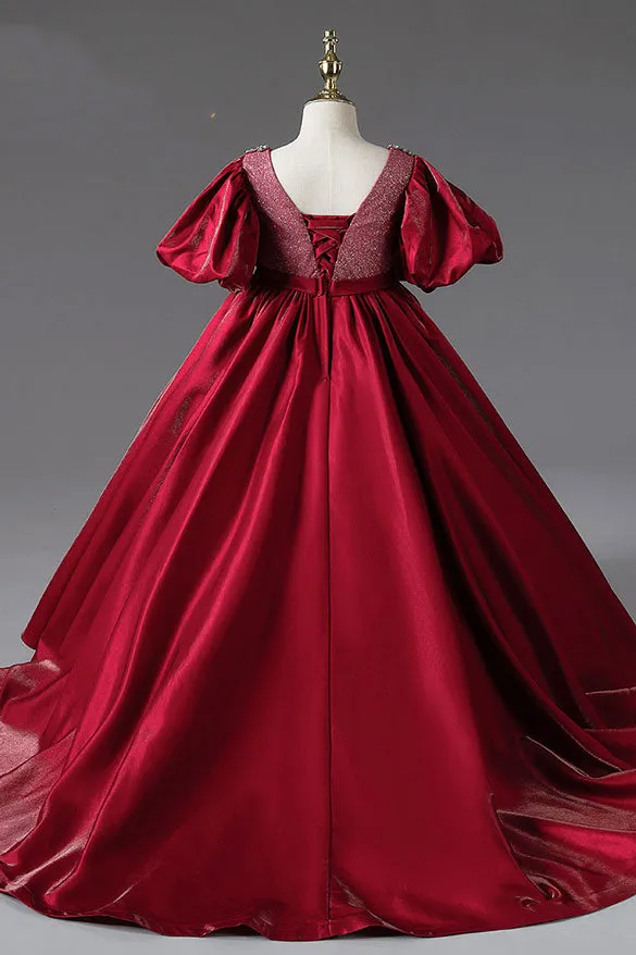 Red Girls Princess Ball Gown Dress CL2003