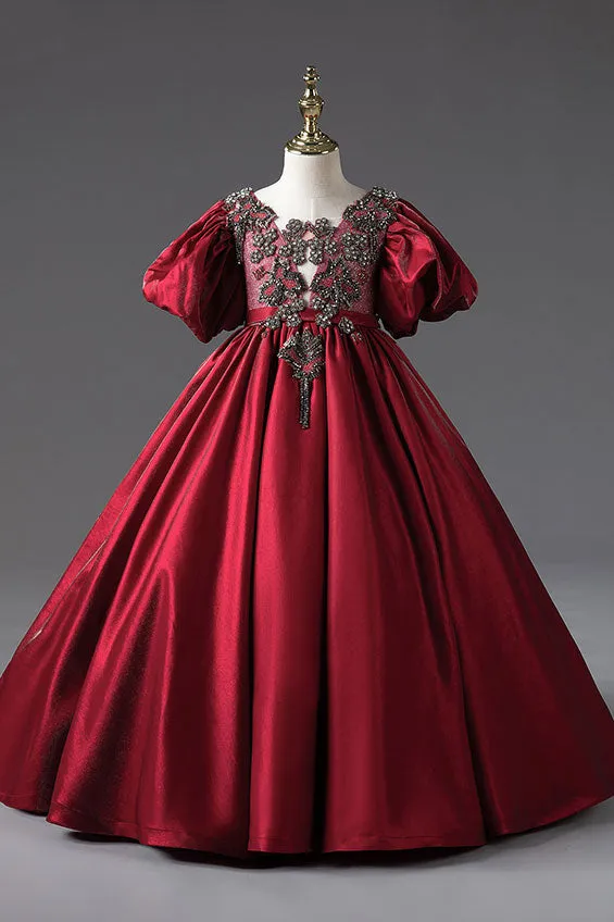 Red Girls Princess Ball Gown Dress CL2003