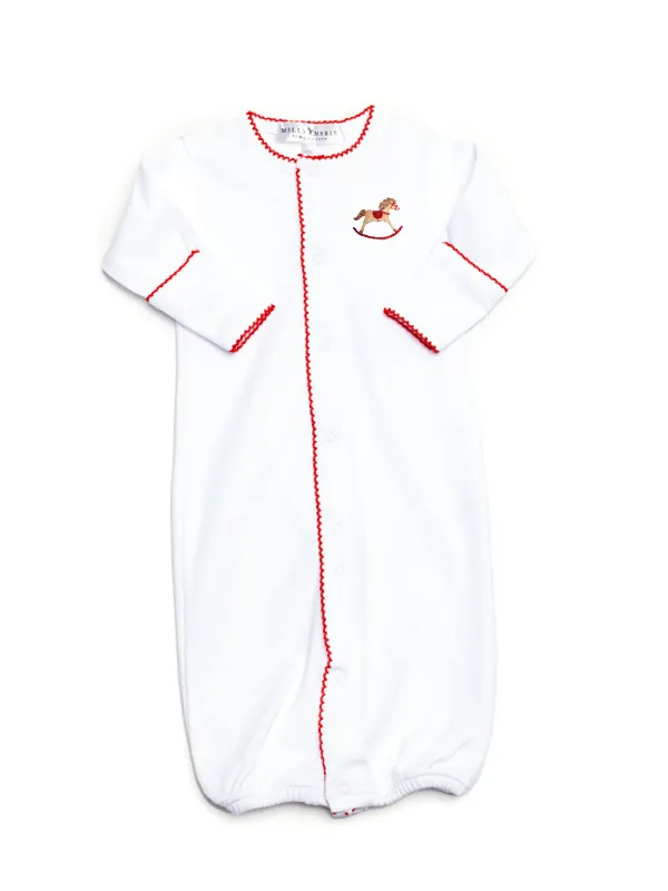 Red Rocking Horse Pima Converter Gown | White/Red