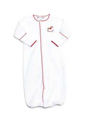 Red Rocking Horse Pima Converter Gown | White/Red