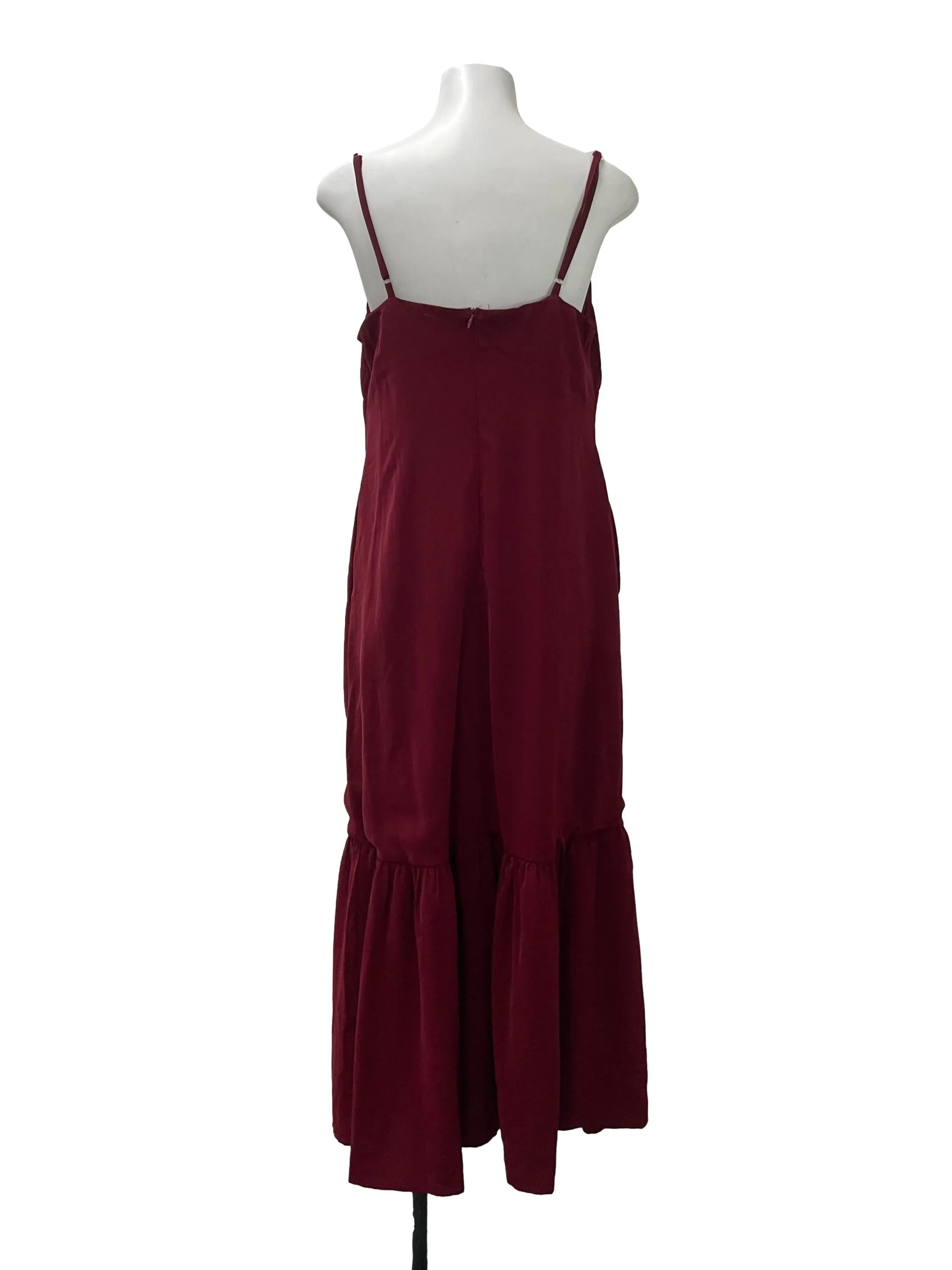 Red Ruched Peplum Dress