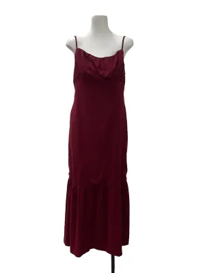 Red Ruched Peplum Dress