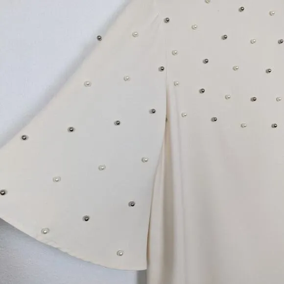 River Island Pearl Embellished Flare Sleeve Mini Dress