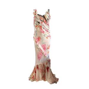 Roberto Cavalli Floral Boned Corset Gown