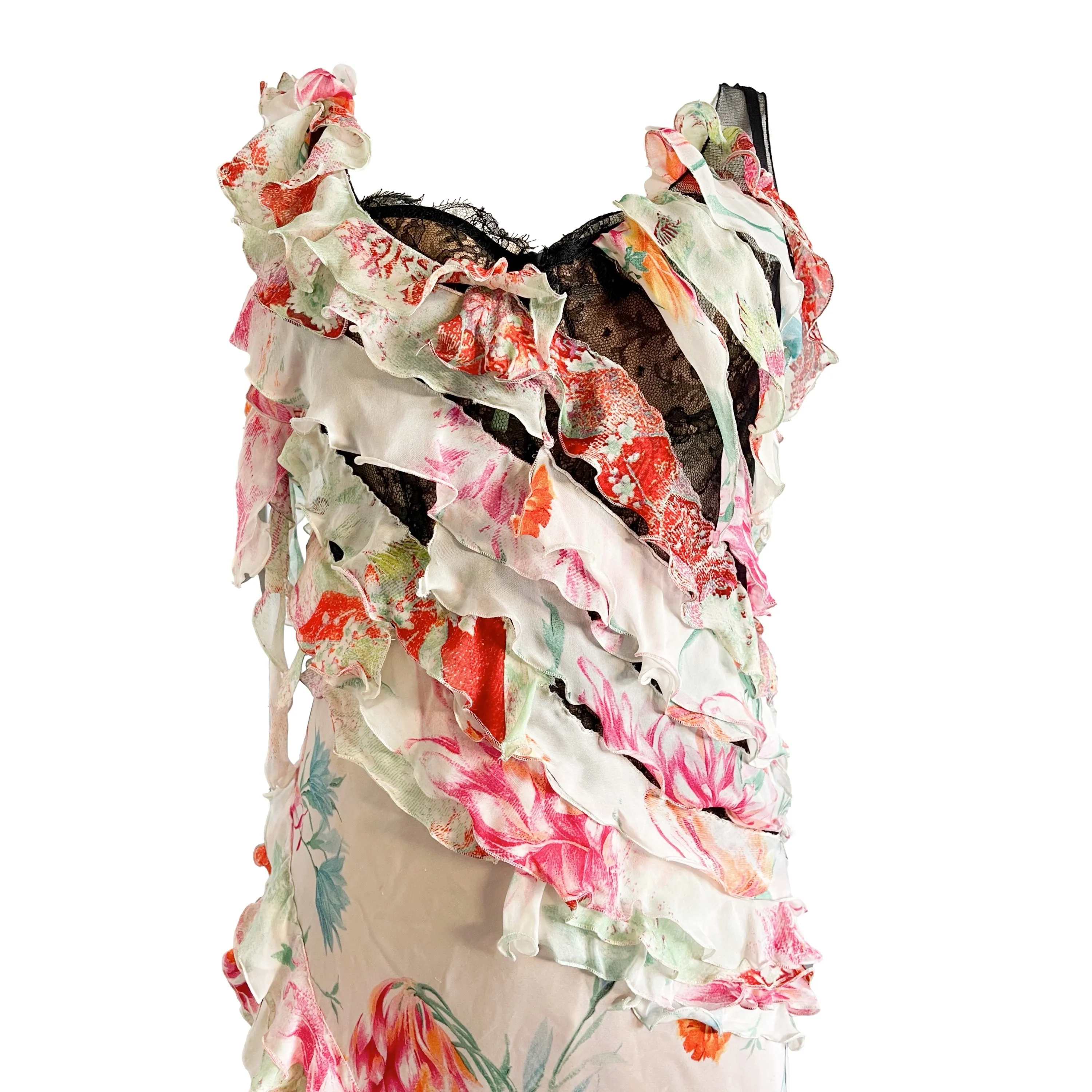 Roberto Cavalli Floral Boned Corset Gown