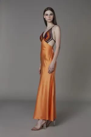 Saaksha & KinniÂ    I   Pink mango bikini dress pure satin Satin Rust SS22069