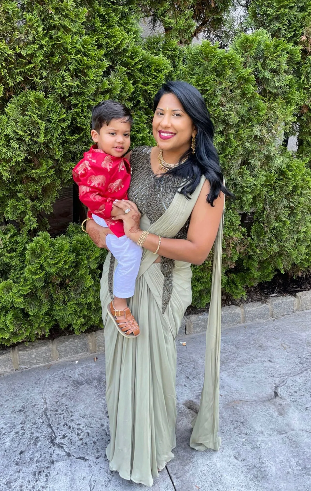 Sage Green Sari Gown
