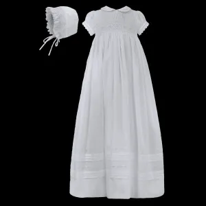 Sarah Louise Christening Robe and Bonnet - White - 001173