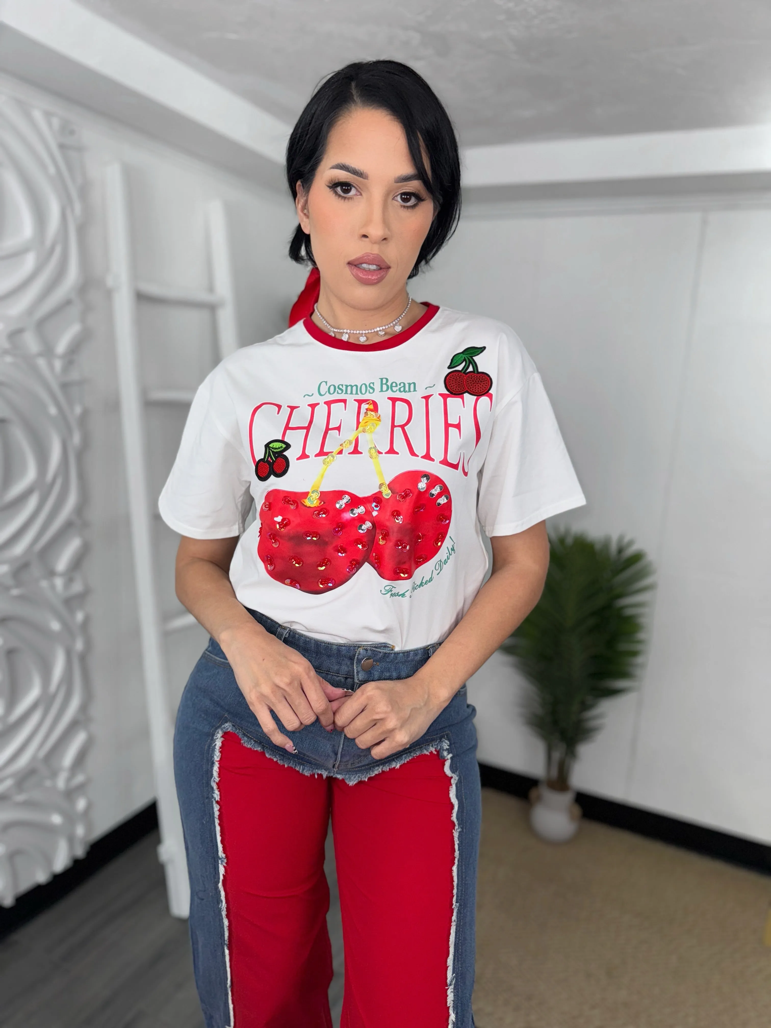 Sequin Cherry Top (C66)