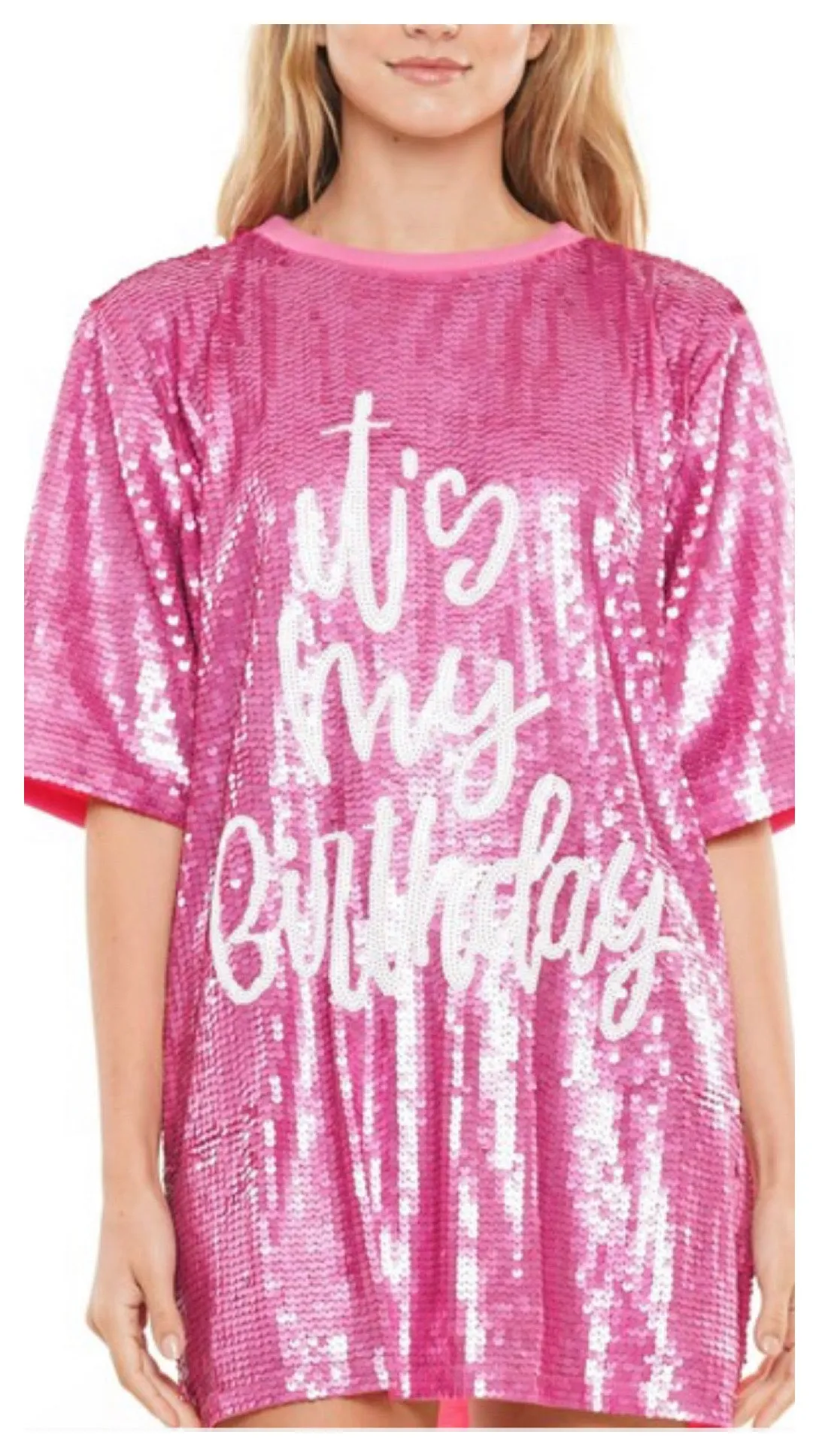 Sequin It’s My Birthday Dress/Top (Black)