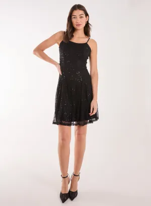 Sequin Lace Mini Dress