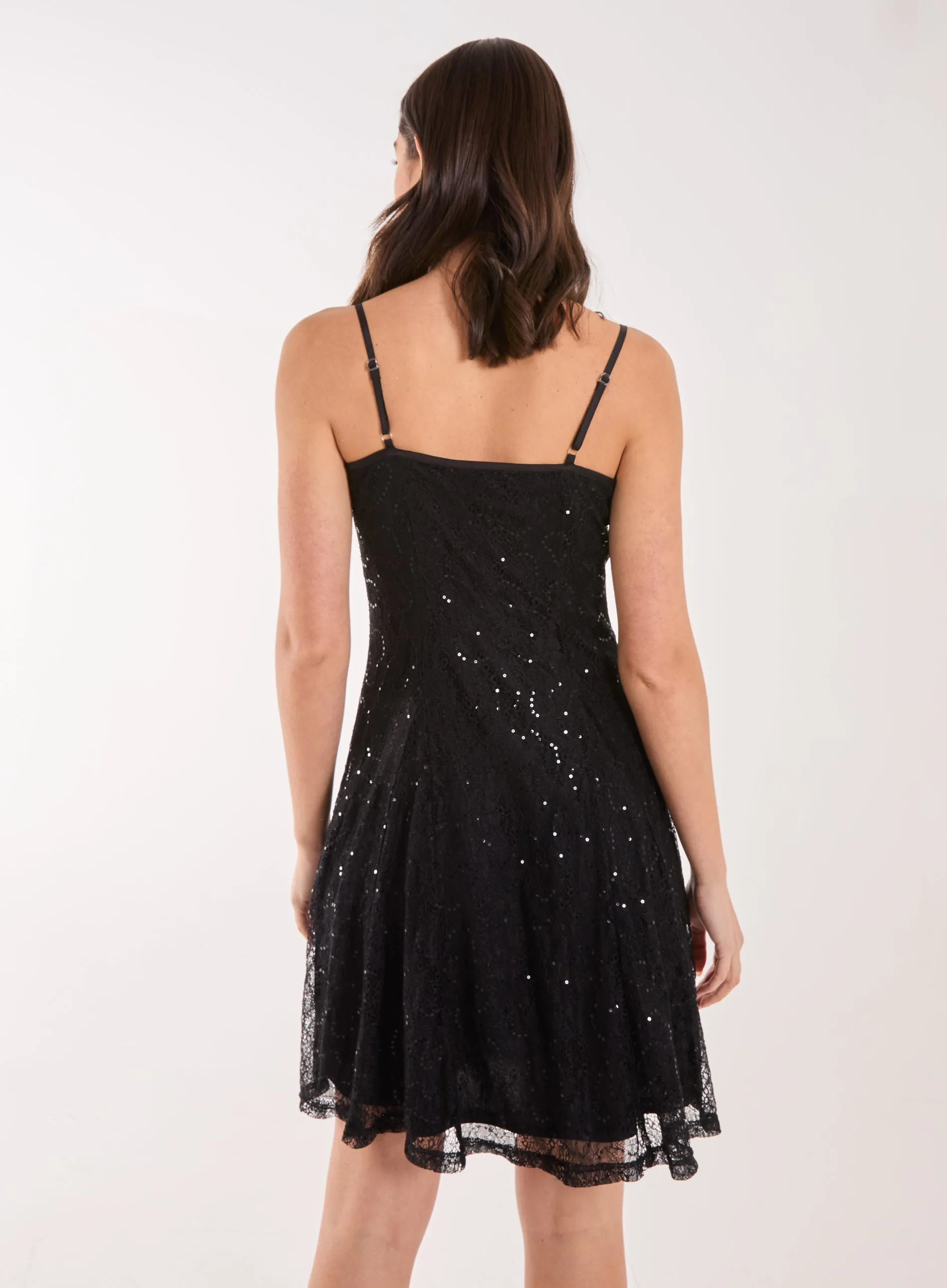 Sequin Lace Mini Dress