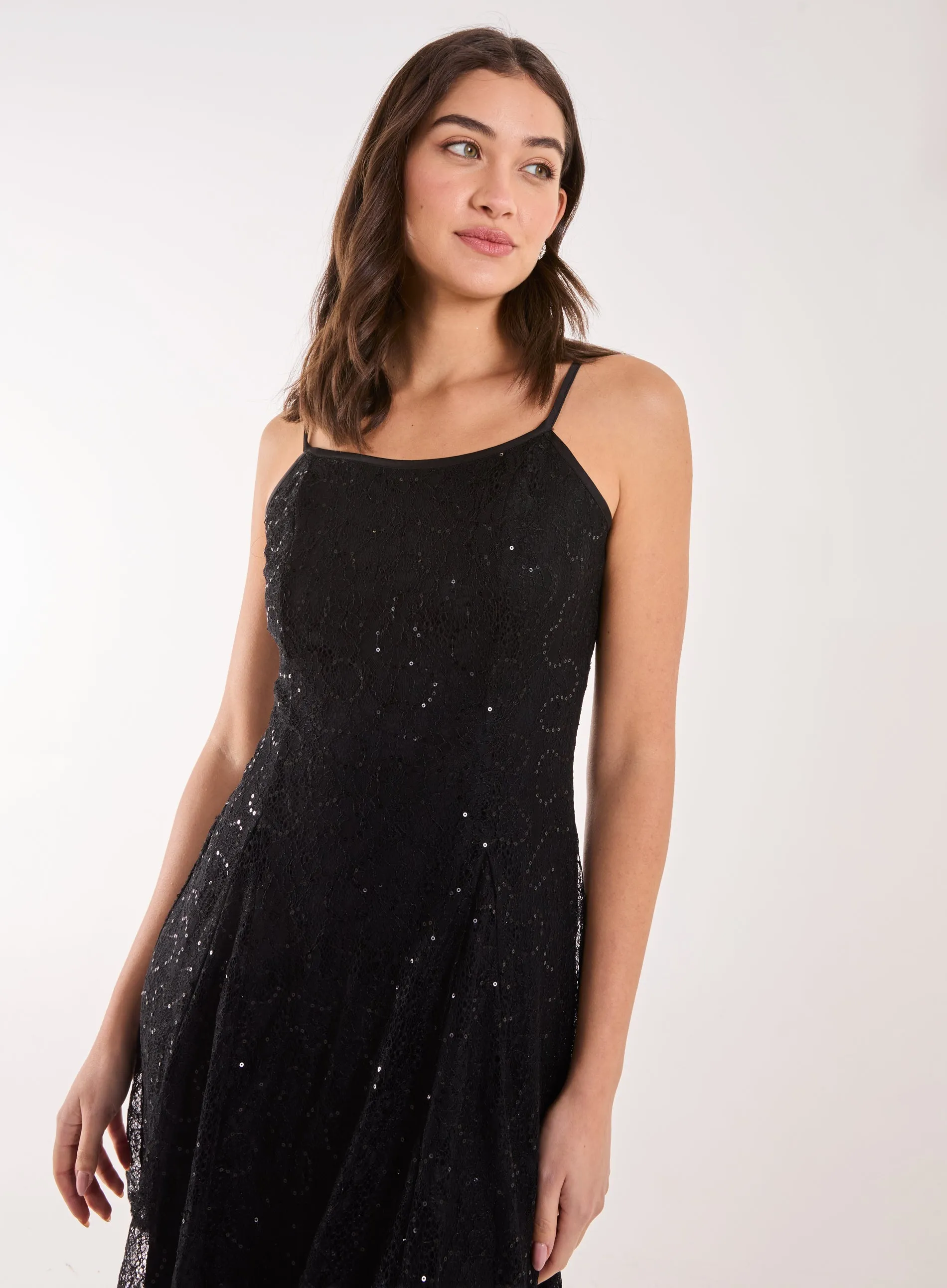Sequin Lace Mini Dress