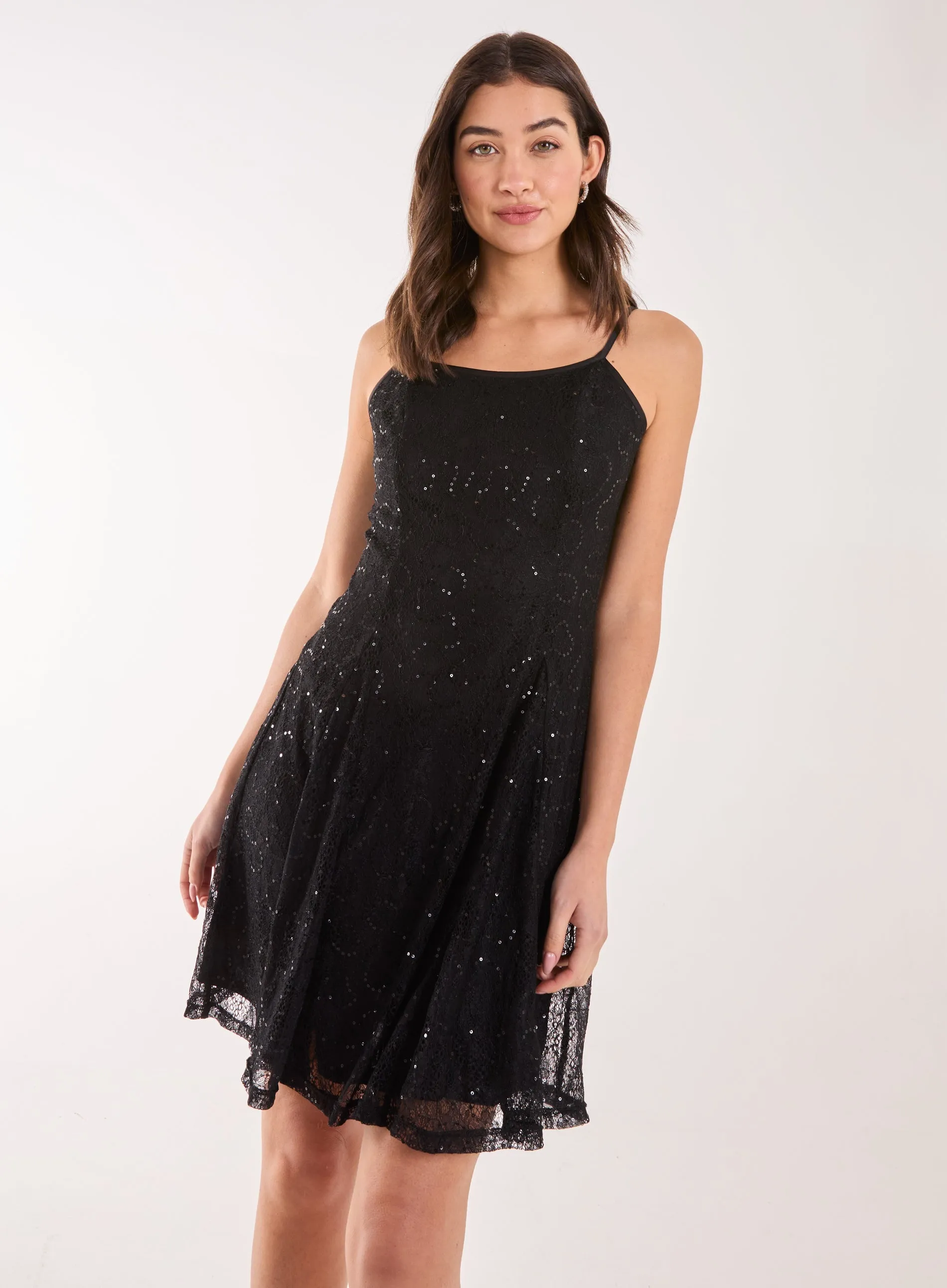 Sequin Lace Mini Dress