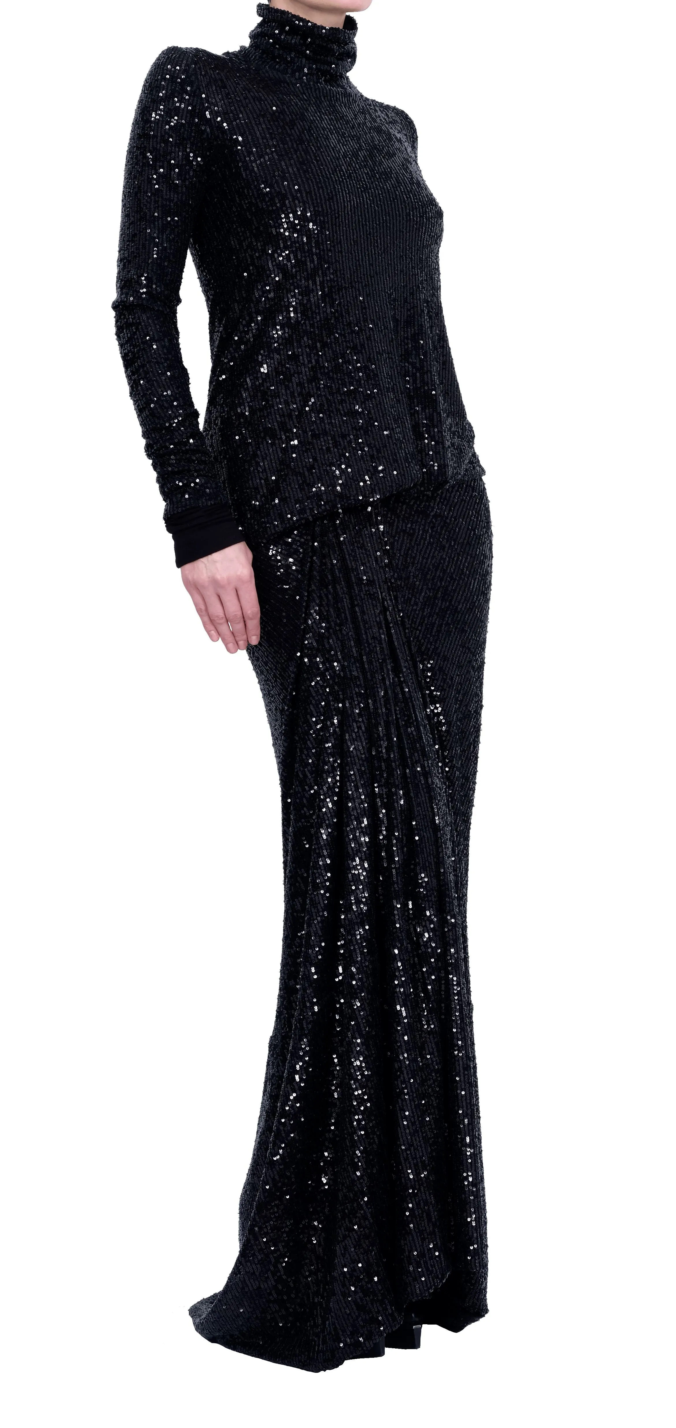 Sequin Long Sleeve Maxi Dress