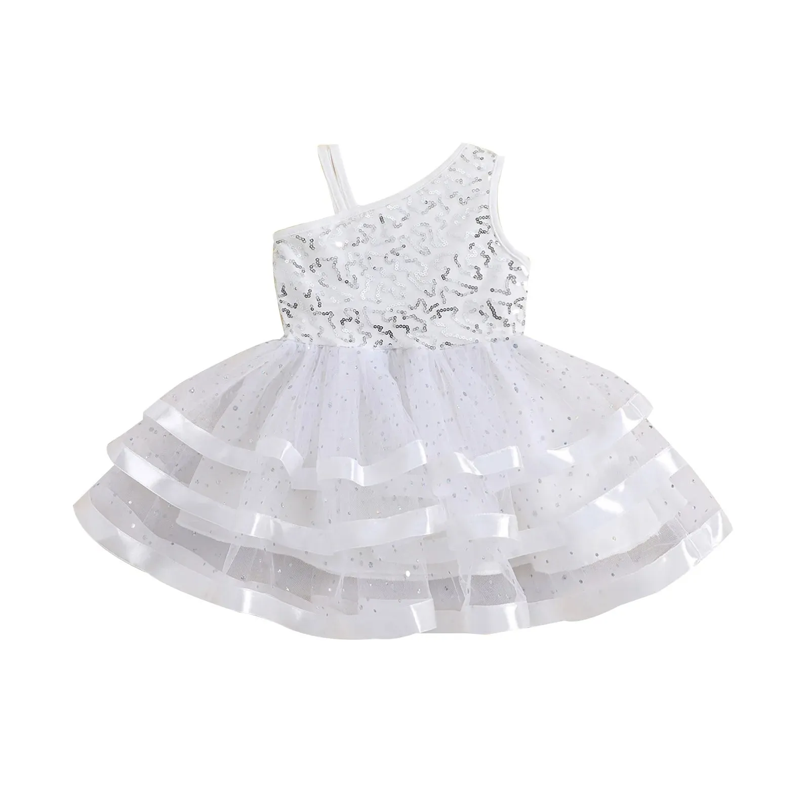 Sequin White Party Dress