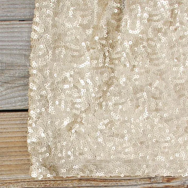 Sequined Autumn Dress in Cream