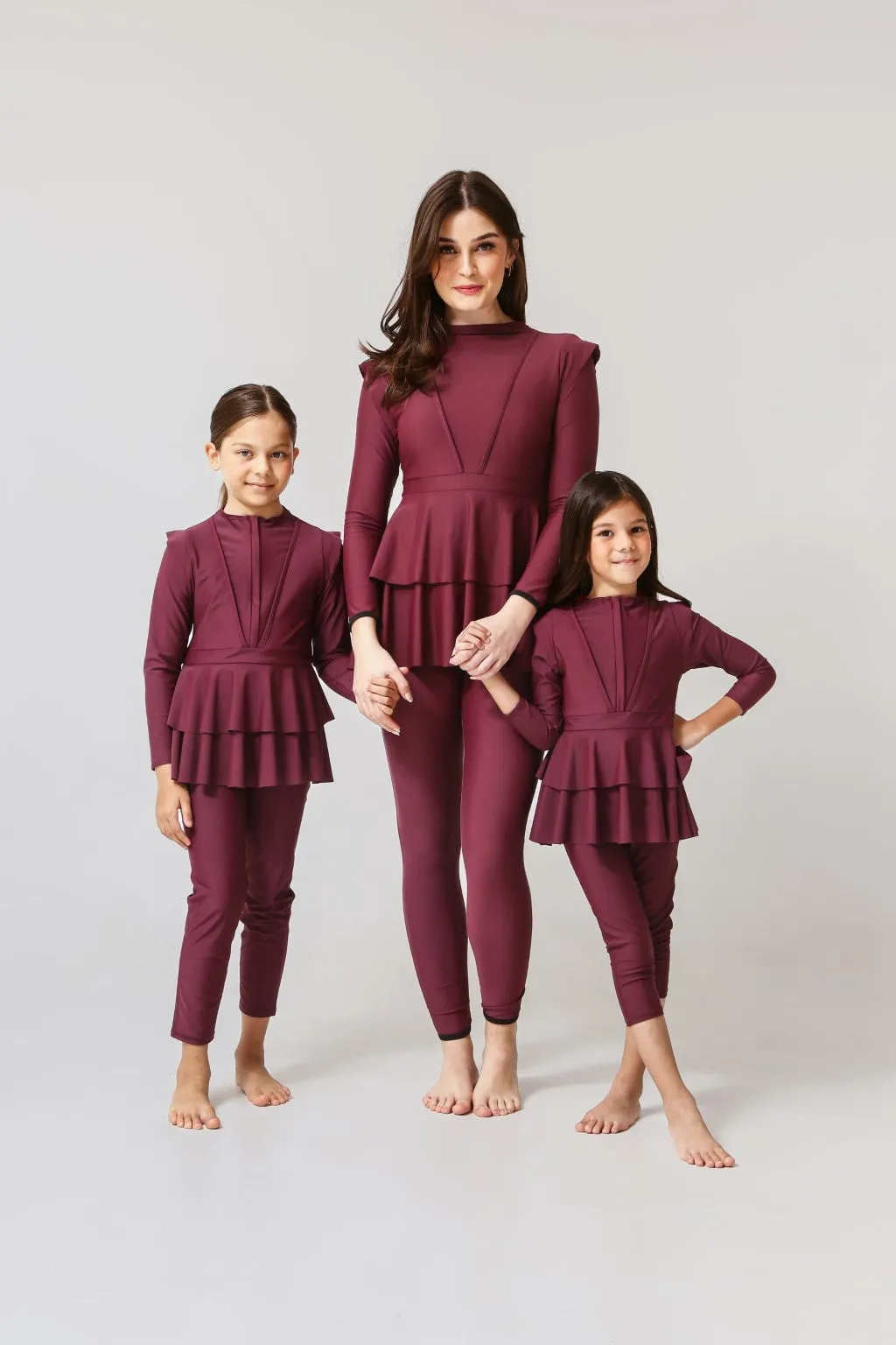 Serena Kids Two Piece Swimwear - Burgundy