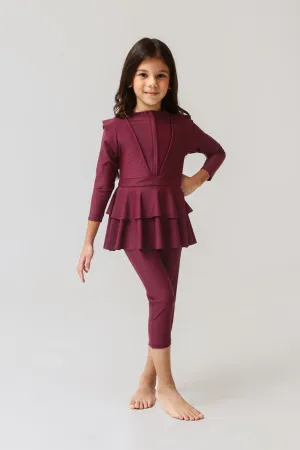 Serena Kids Two Piece Swimwear - Burgundy