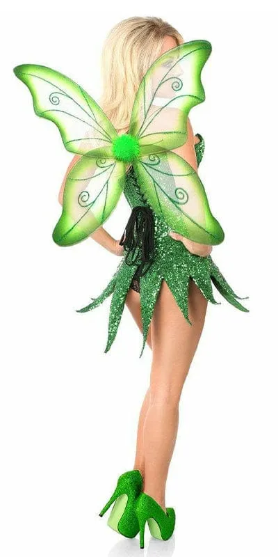 Sexy Deluxe Green Sequin Fairy Corset Dress Halloween Costume