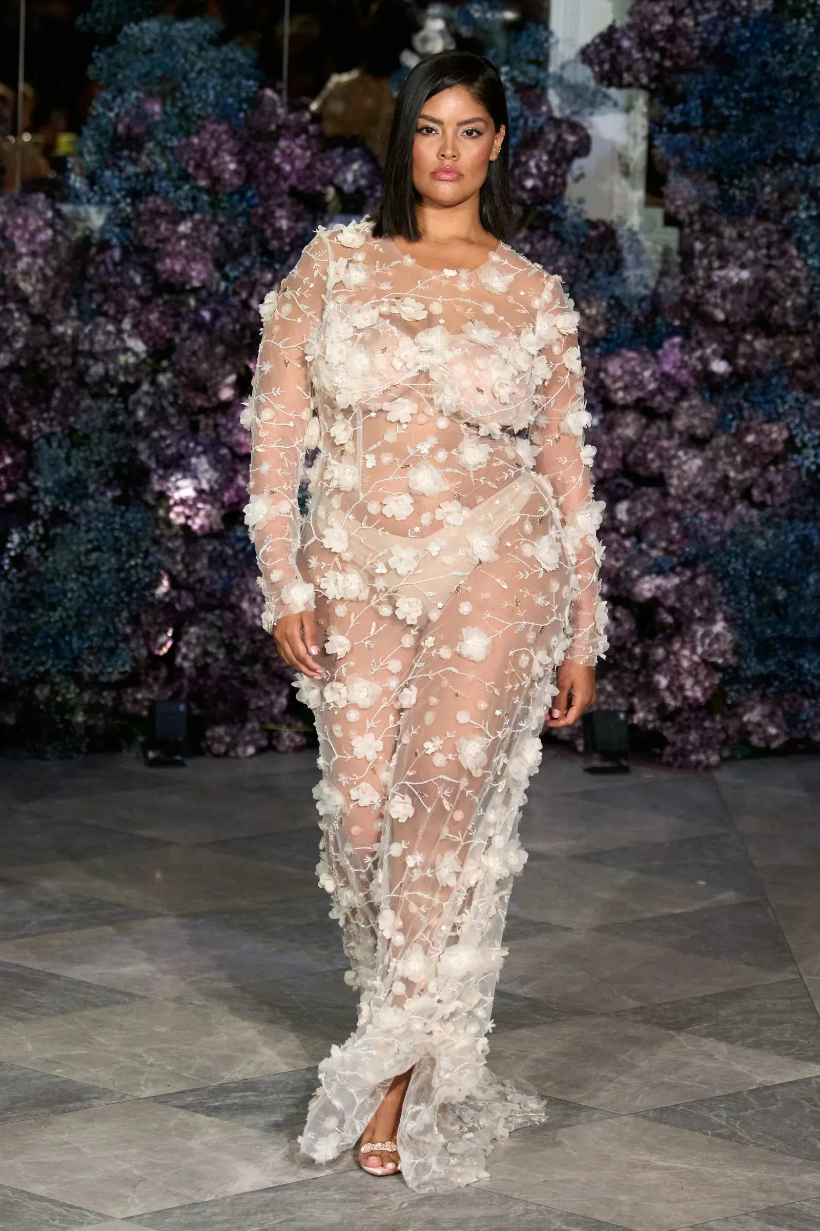 Sheer Floral Gown