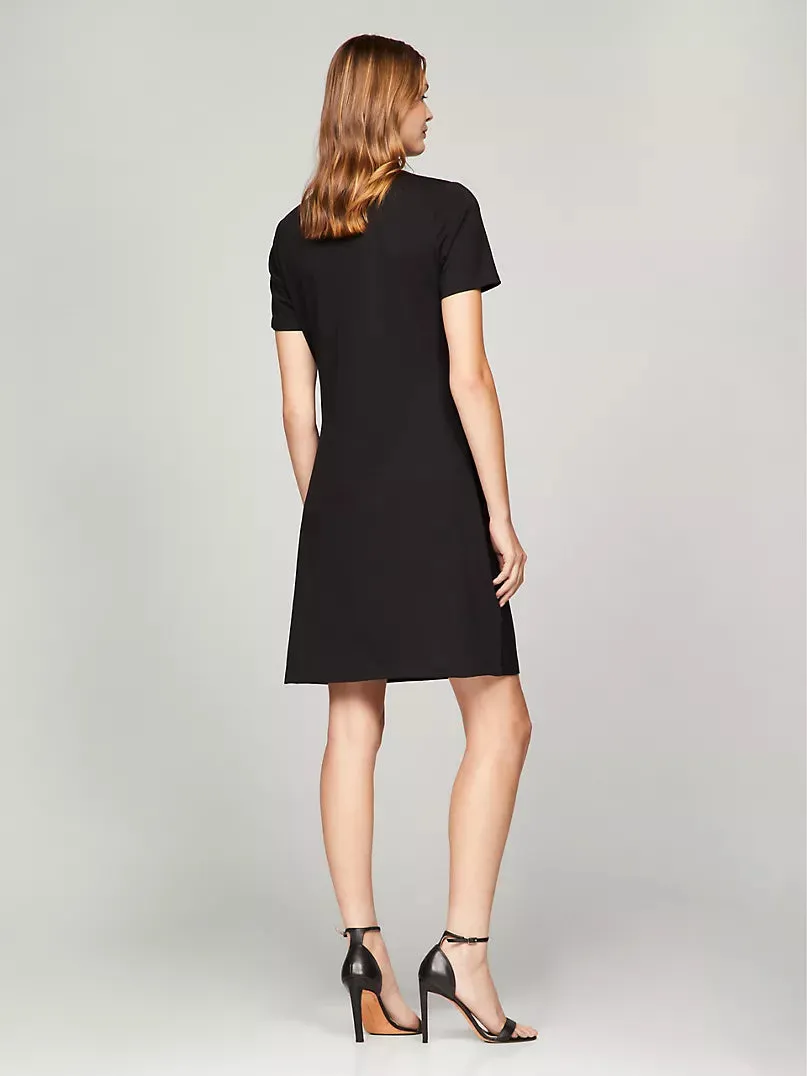 Short-Sleeve Knotted Stretch Dress