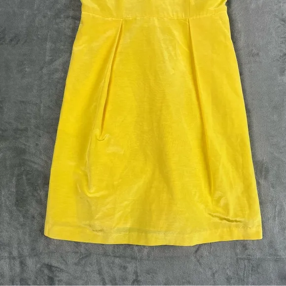 Shoshanna Yellow X Strap Cocktail Dress 8 Lined Pockets Formal Bridesmaid Prom