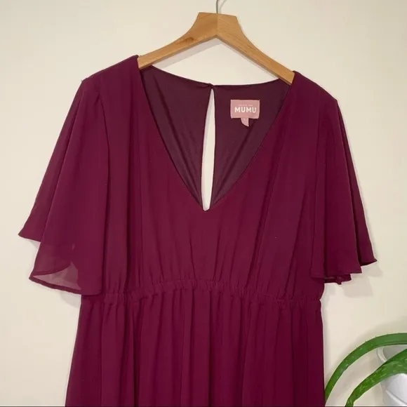 Show Me Your Mumu Emily Empire Maxi Dress in Merlot sz L