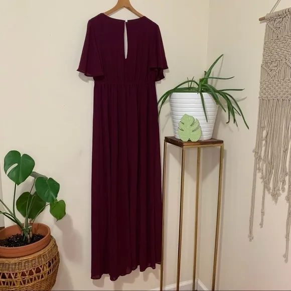 Show Me Your Mumu Emily Empire Maxi Dress in Merlot sz L