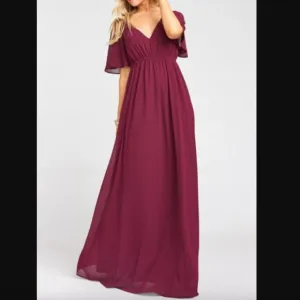 Show Me Your Mumu Emily Empire Maxi Dress in Merlot sz L