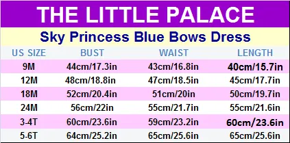 Sky Princess Blue Bows Dress - Priority Shipping