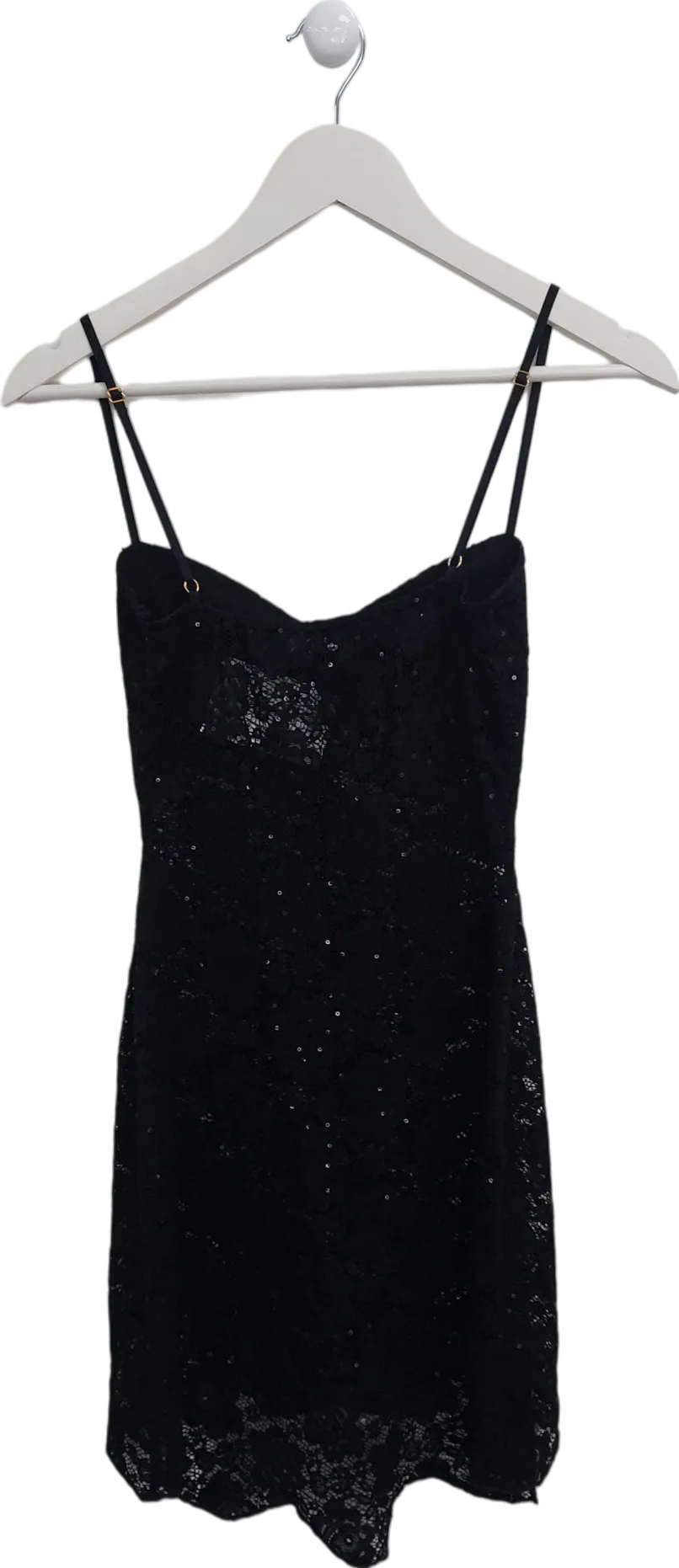 SLA the label Black Sequin Lace Dress UK XS