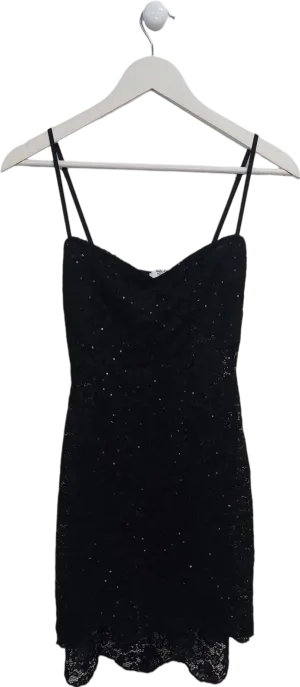 SLA the label Black Sequin Lace Dress UK XS