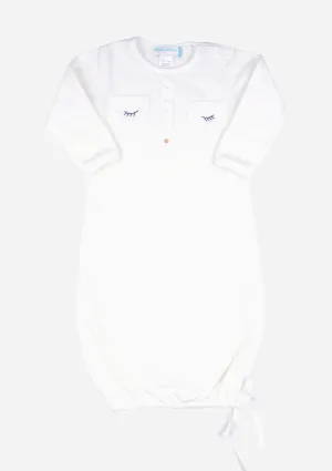 Sleepy Eyes & Button Nose Baby Gown, Ivory