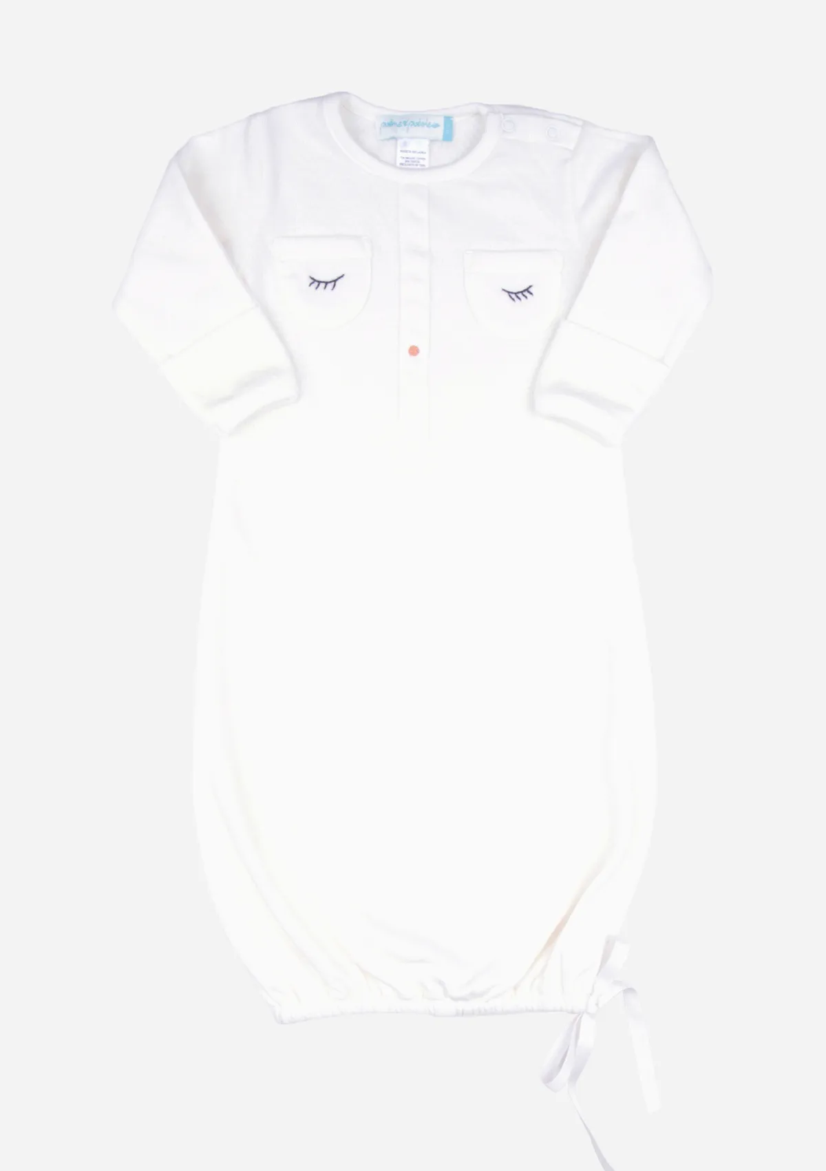 Sleepy Eyes & Button Nose Baby Gown, Ivory