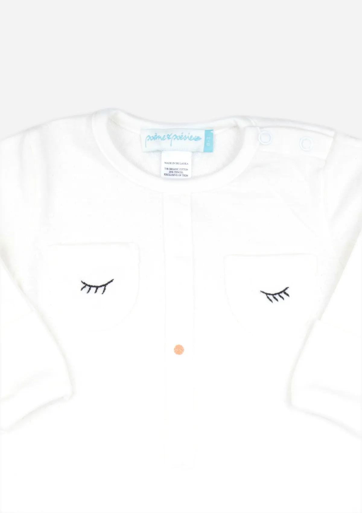 Sleepy Eyes & Button Nose Baby Gown, Ivory