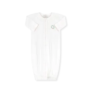Snuggle Me Saque - Park White Knit, Wreath