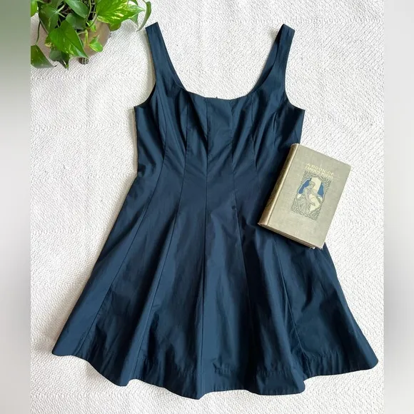 Sophie Rue The Mini Poplin Dress in Navy Blue size Medium
