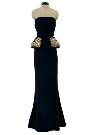 Spectacular Spring 2014 Alexander McQueen by Sarah Burton Strapless Crystal Detailed Peplum Dress