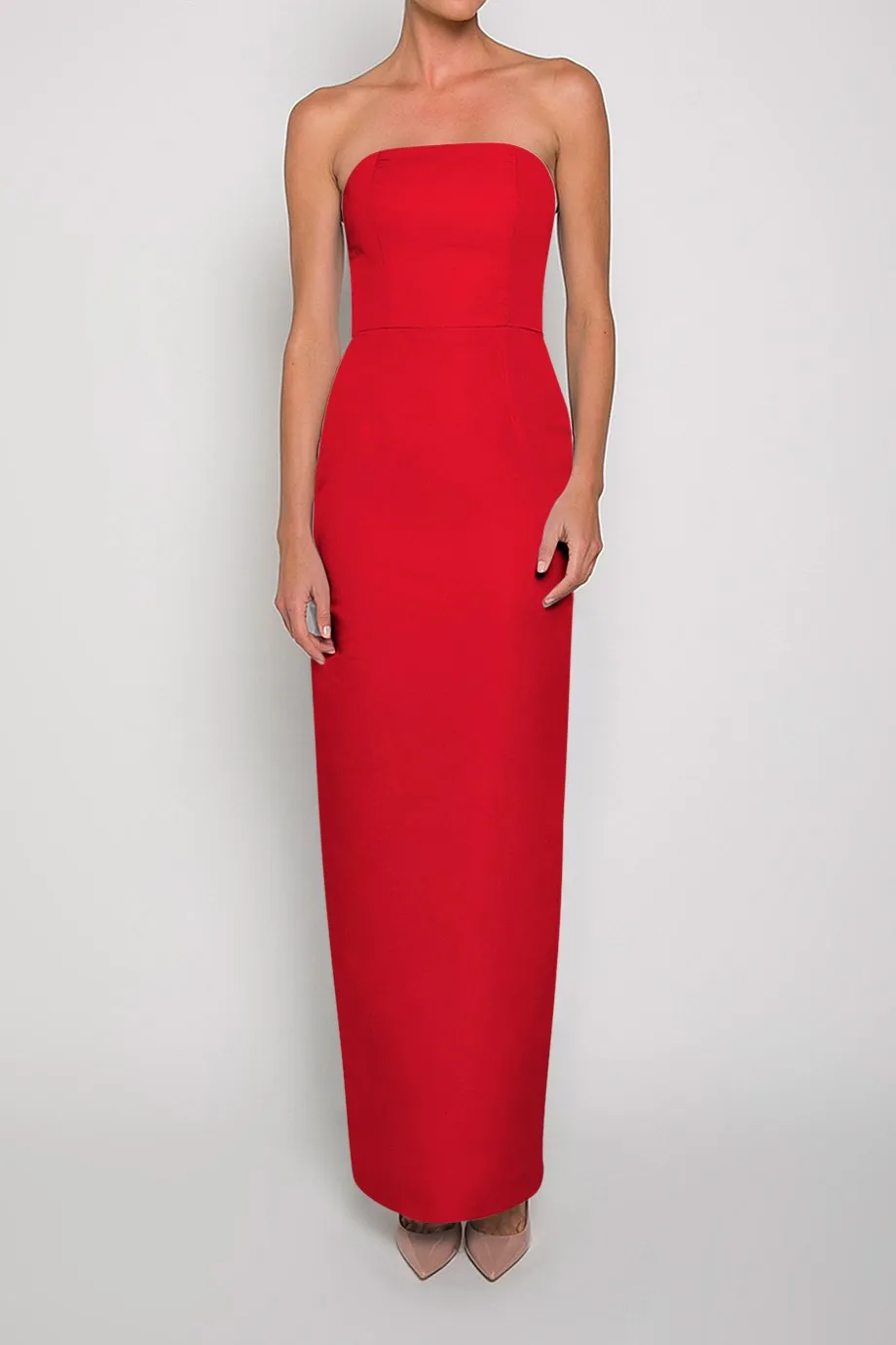 Strapless Silk Faille Column Gown