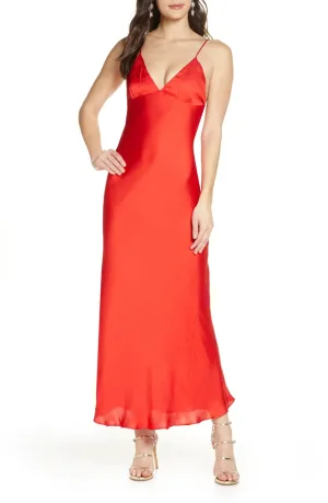 Stunning Bardot Jassie Satin Maxi Slipdress, Sz XS! Great for Valentine's Day! Retails $175 