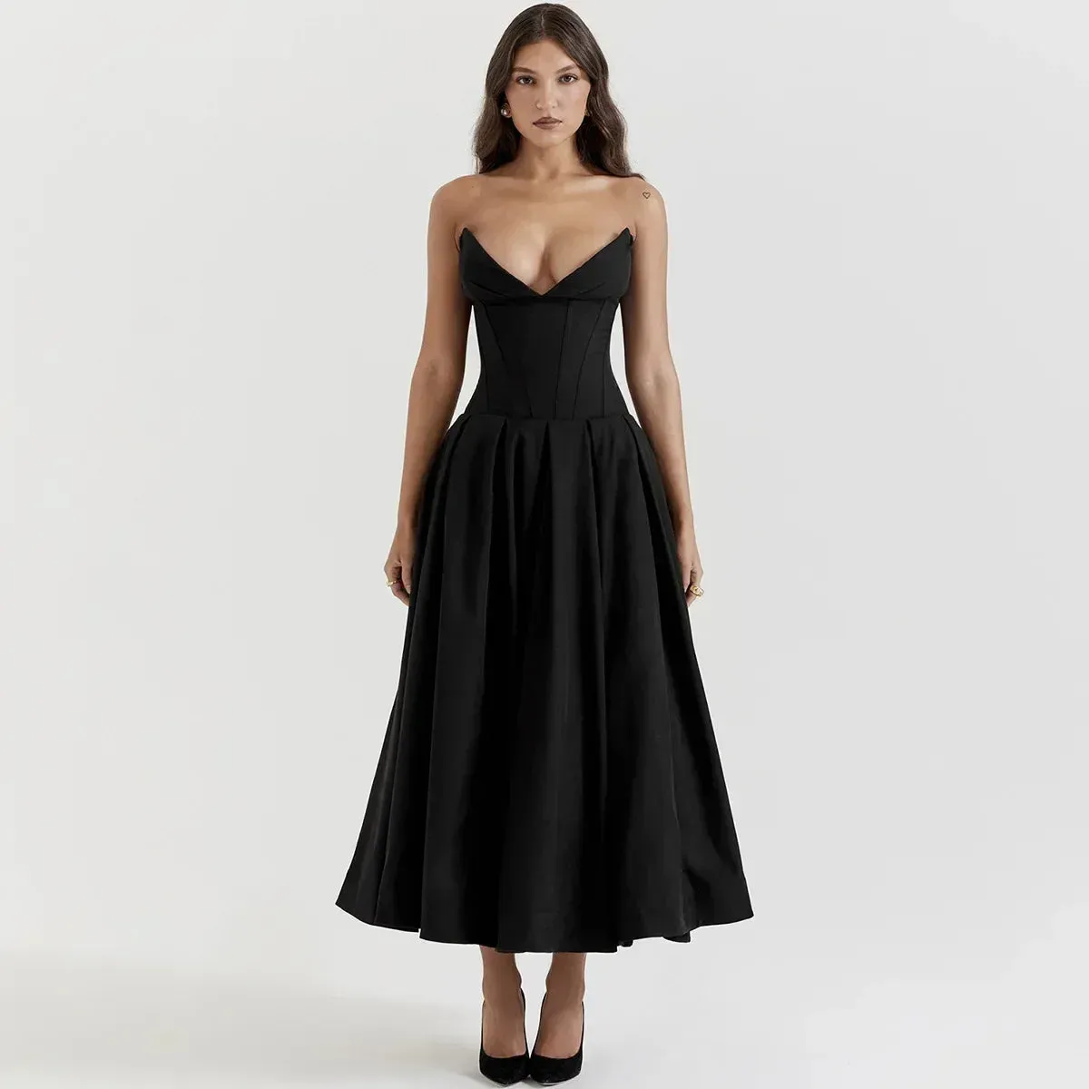 Suninheart Black Elegant Wedding Events Dress